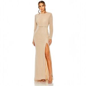 Mac‎ Duggal 6089 Beaded High Neck Long Sleeve Gown